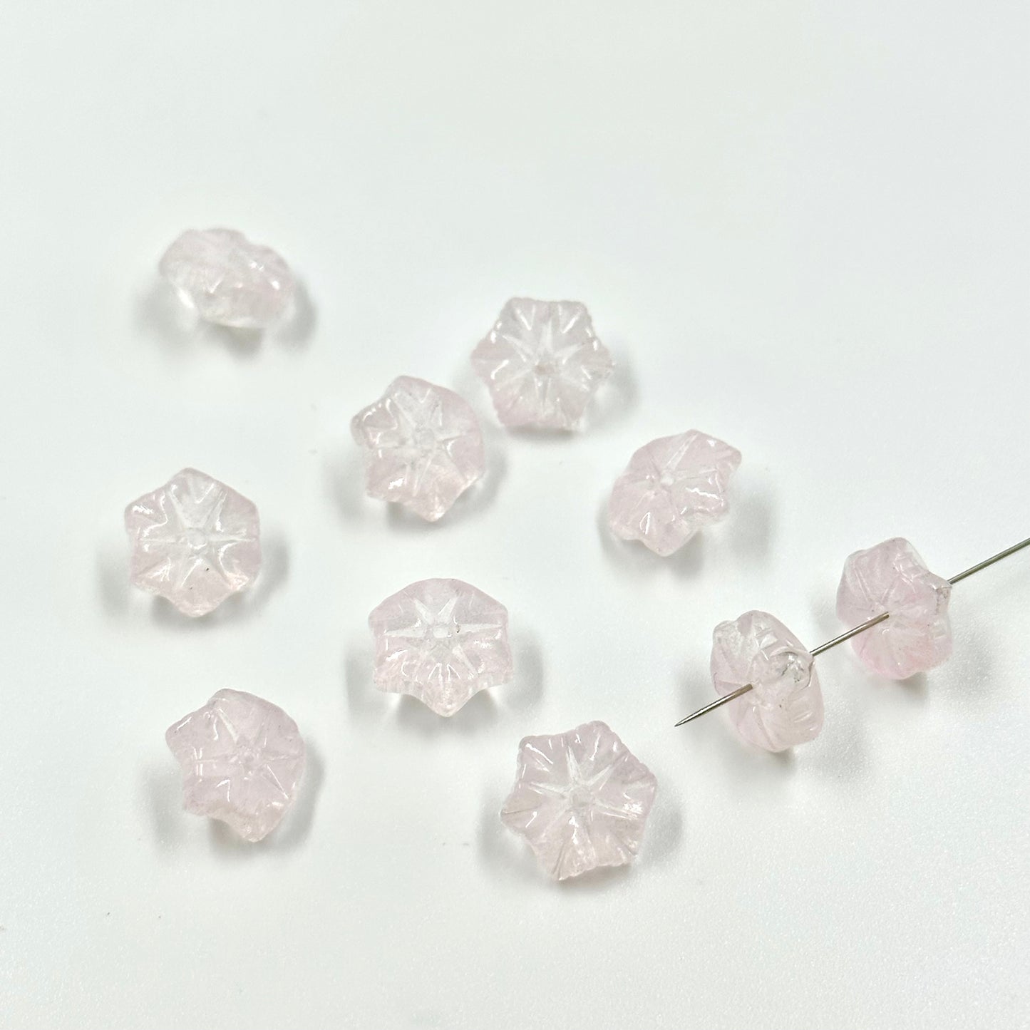 10pcs Czech 3D Flower Glass Beads