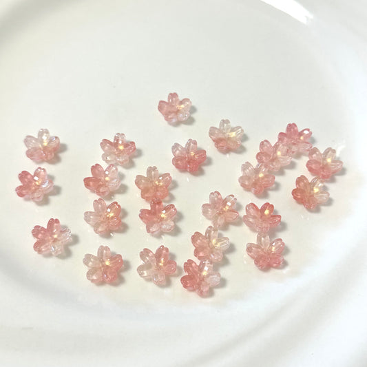 10mm Glass Mini LightCoral Cherry Blossom Beads