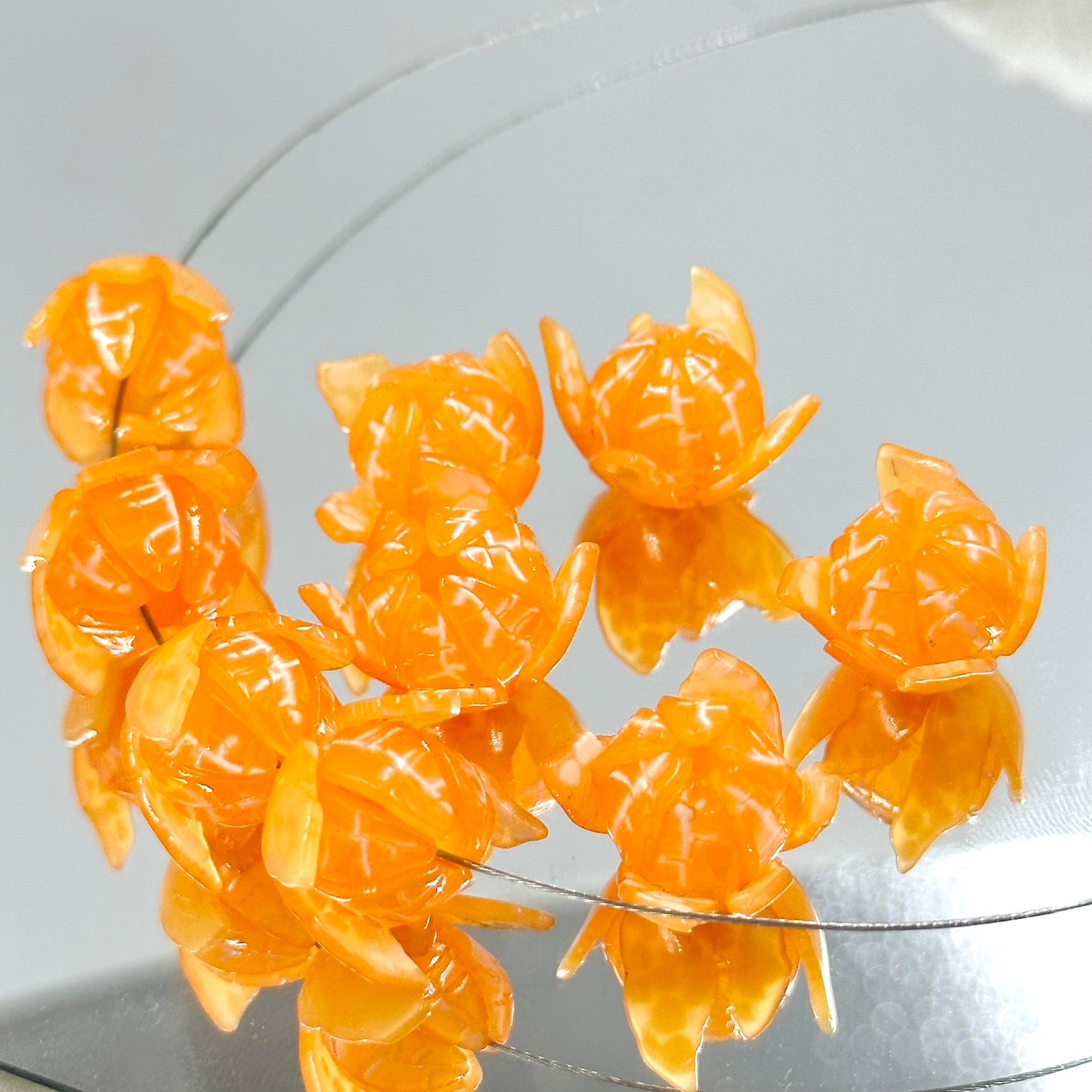 Orange Acrylic Beads