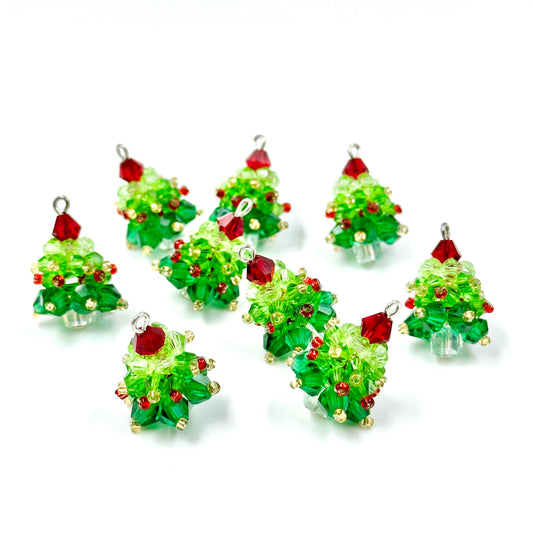 Christmas Tree Charm Beaded Handmade Craft