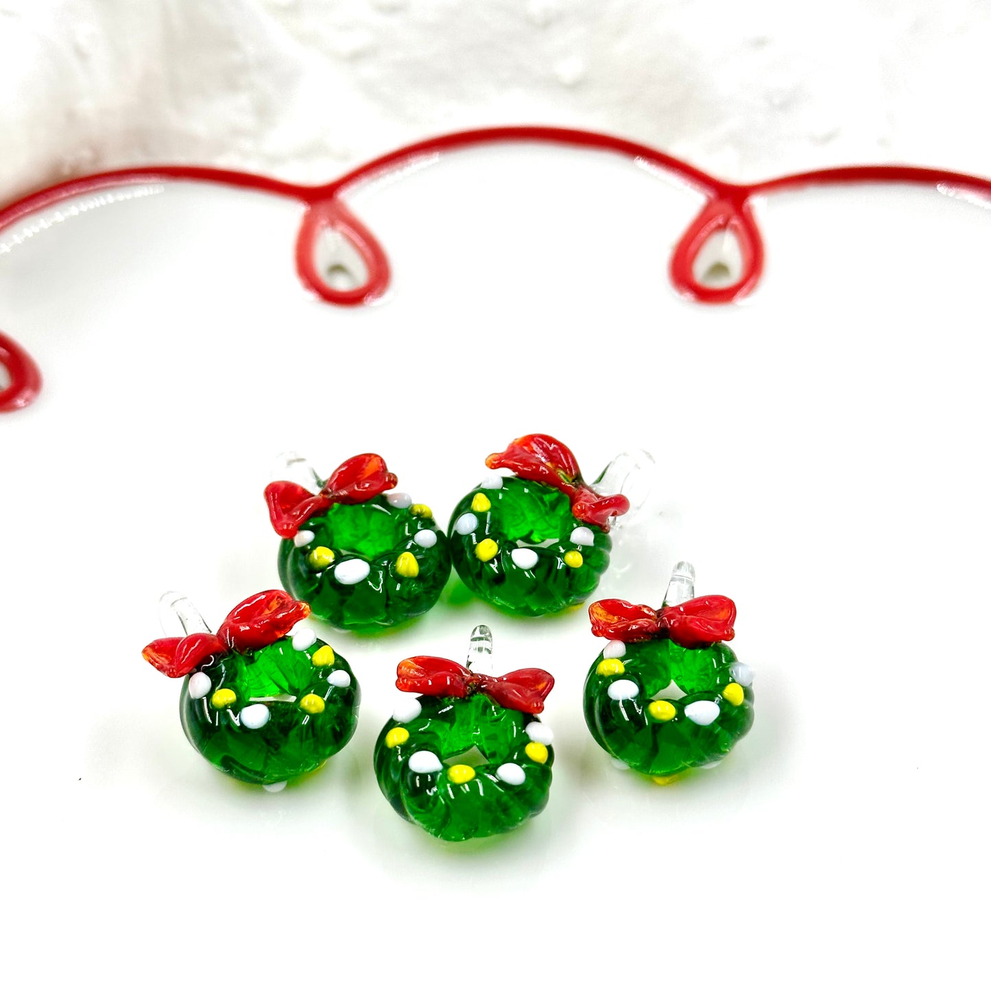 Christmas Wreath Glass Charm