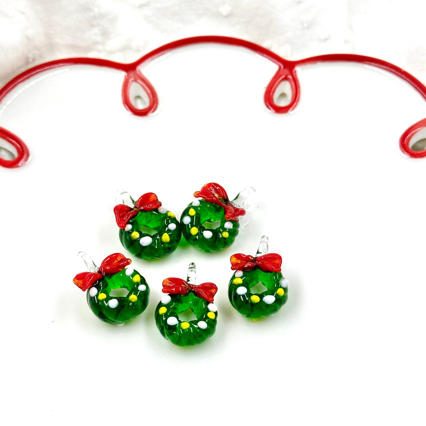 Christmas Wreath Glass Charm