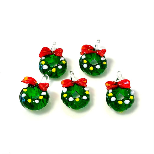 Christmas Wreath Glass Charm