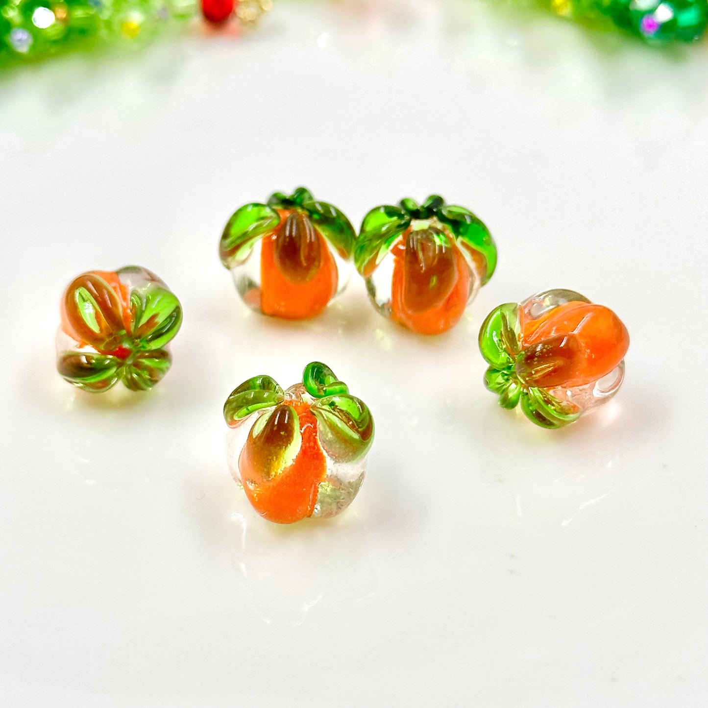 Persimmon Glass beads