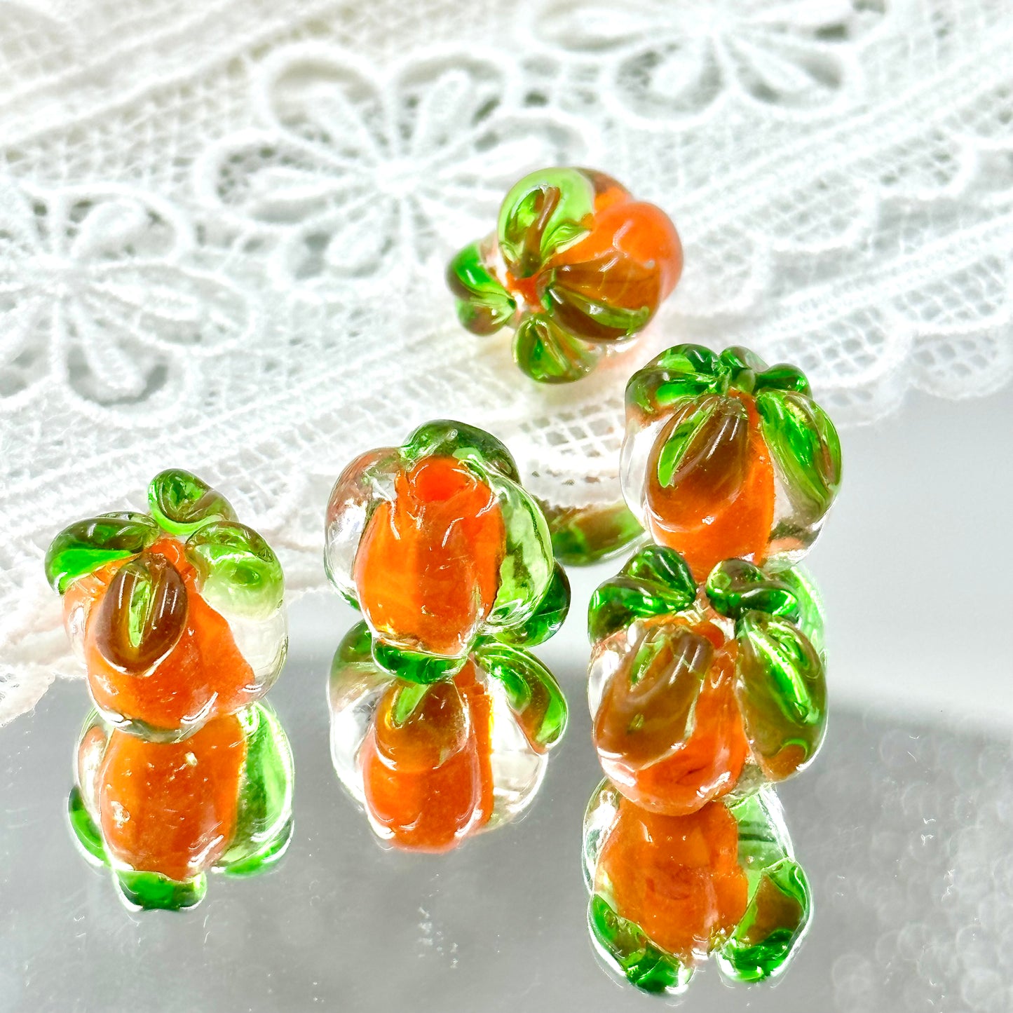 Persimmon Glass beads