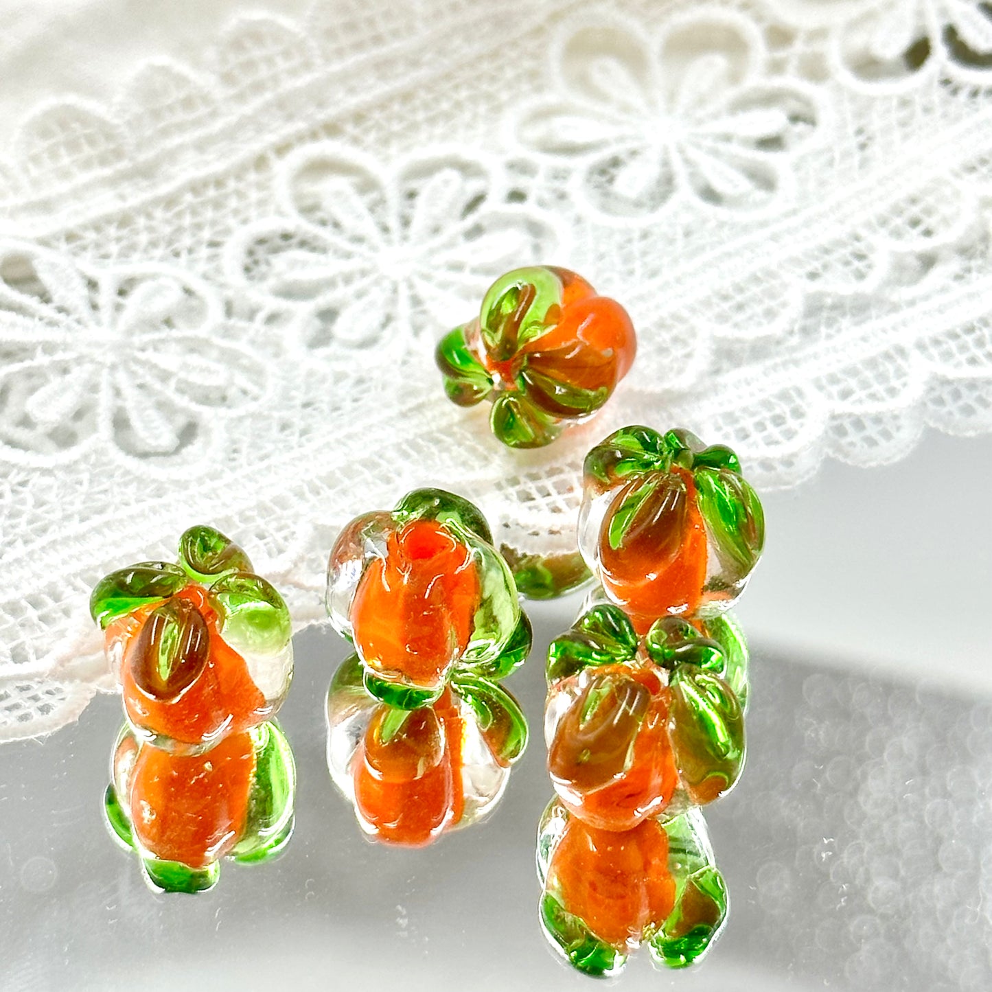 Persimmon Glass beads