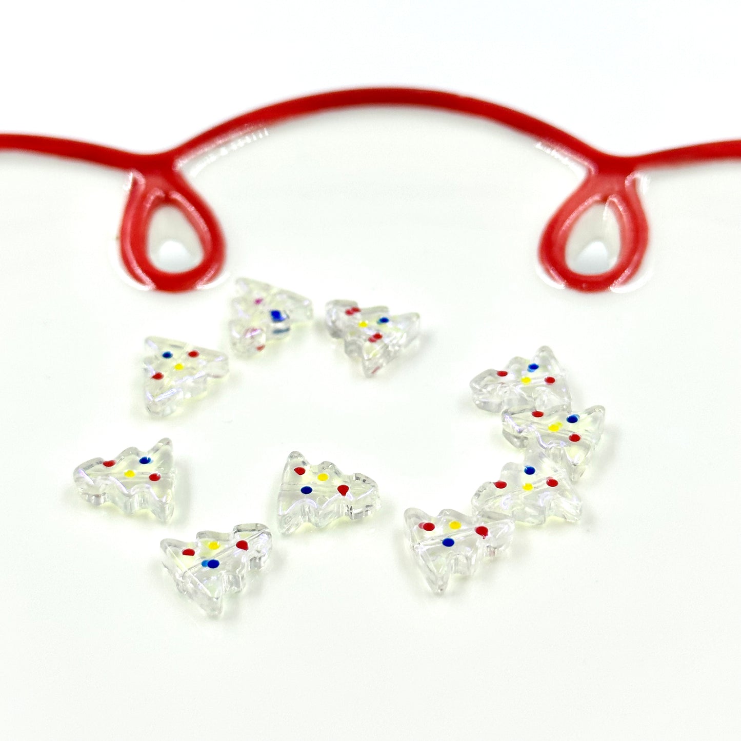 5Pcs Lampwork Christmas Tree Beads