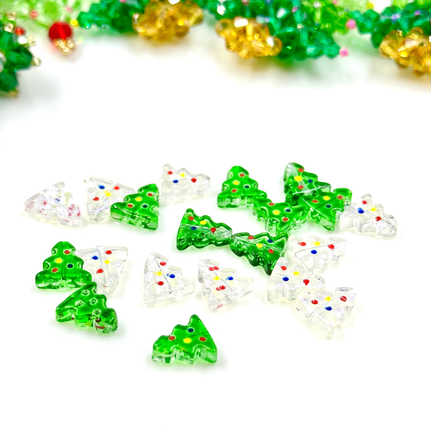 5Pcs Lampwork Christmas Tree Beads