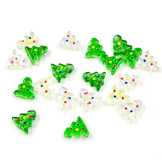 5Pcs Lampwork Christmas Tree Beads