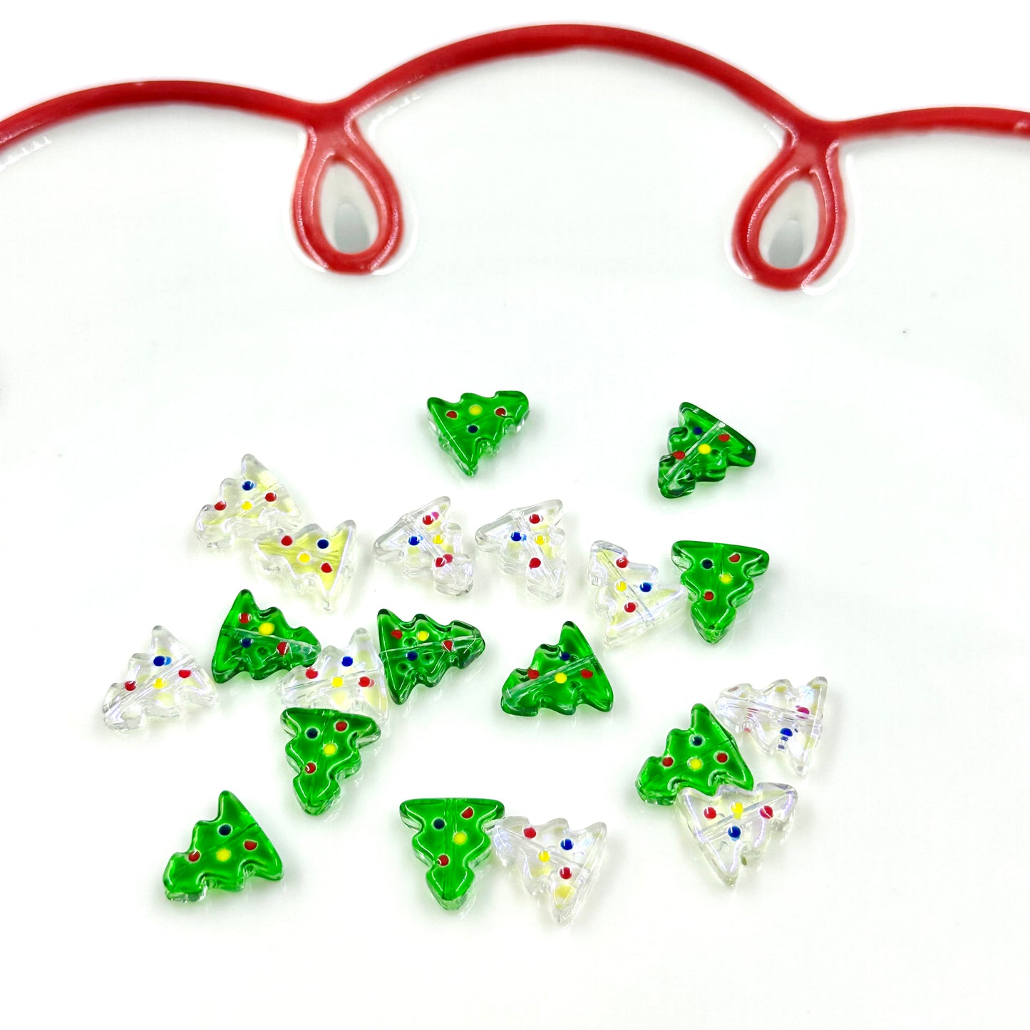 5Pcs Lampwork Christmas Tree Beads