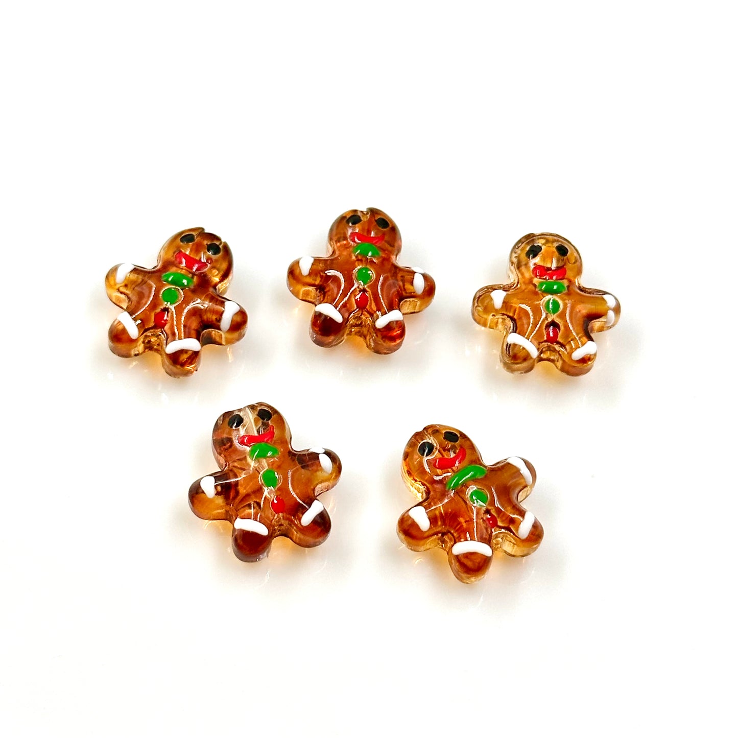 Glass gingerbread man lampwork bead