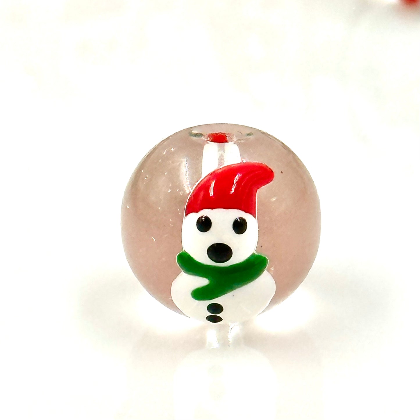 12mm Christmas Themed Glass Beads