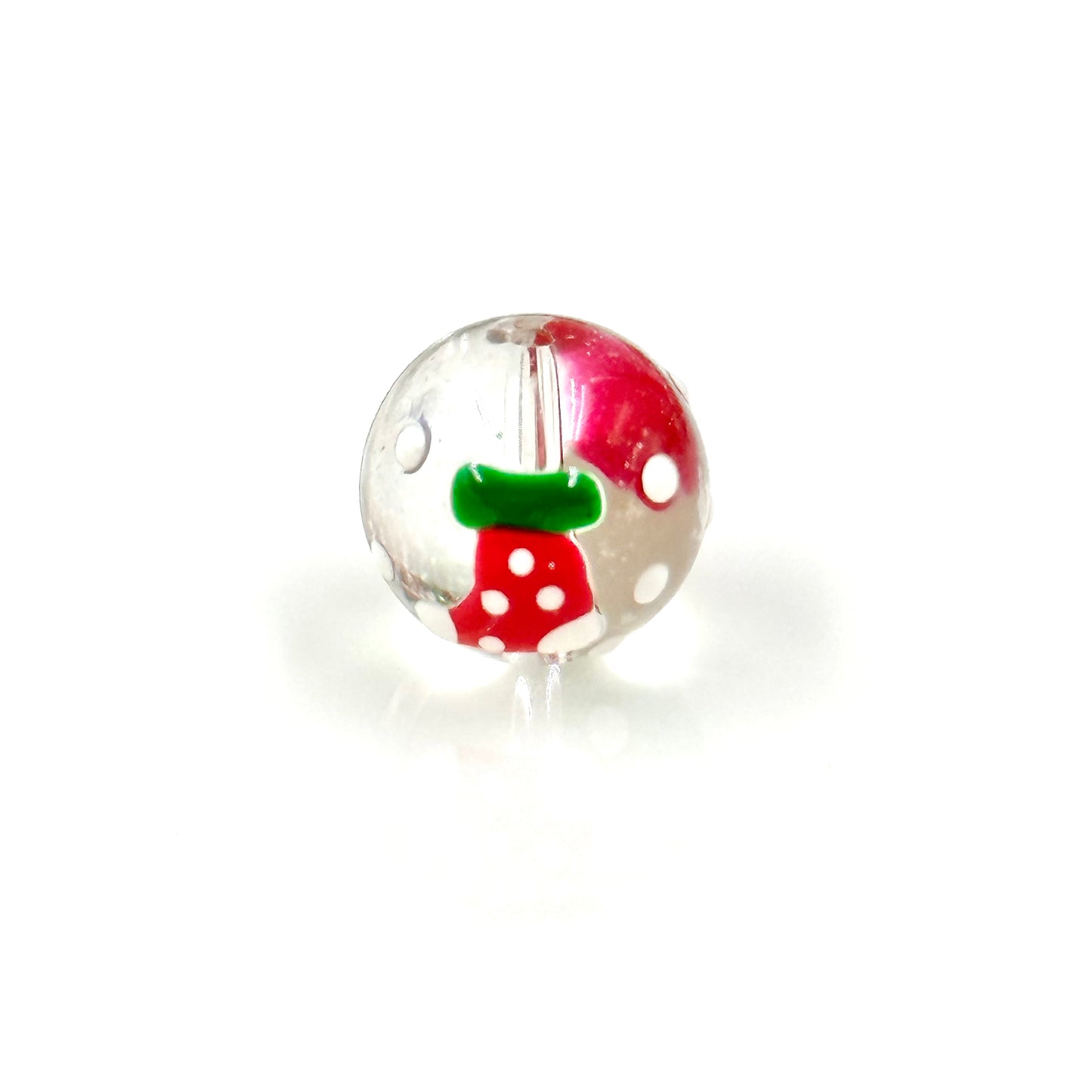 12mm Christmas Themed Glass Beads