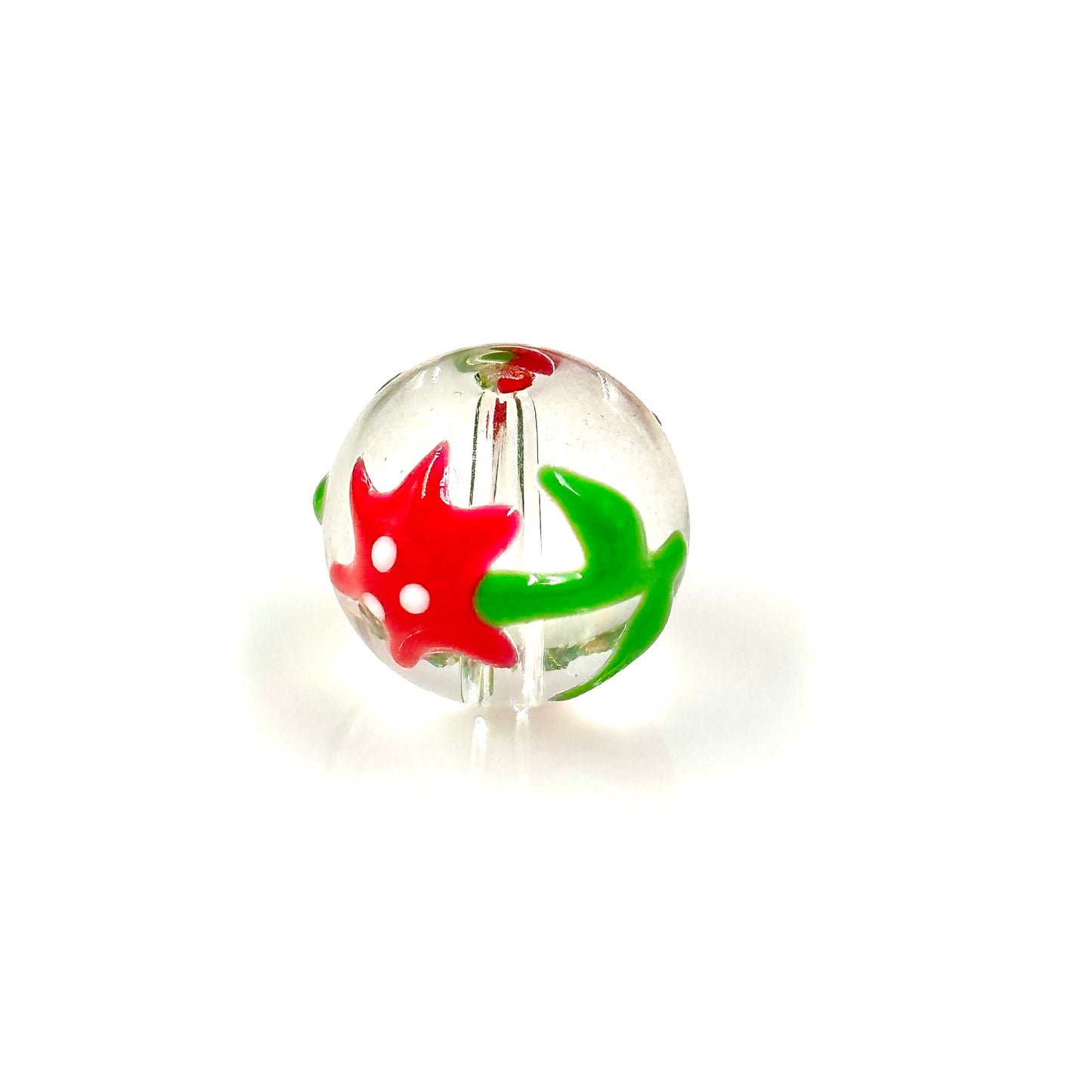 12mm Christmas Themed Glass Beads