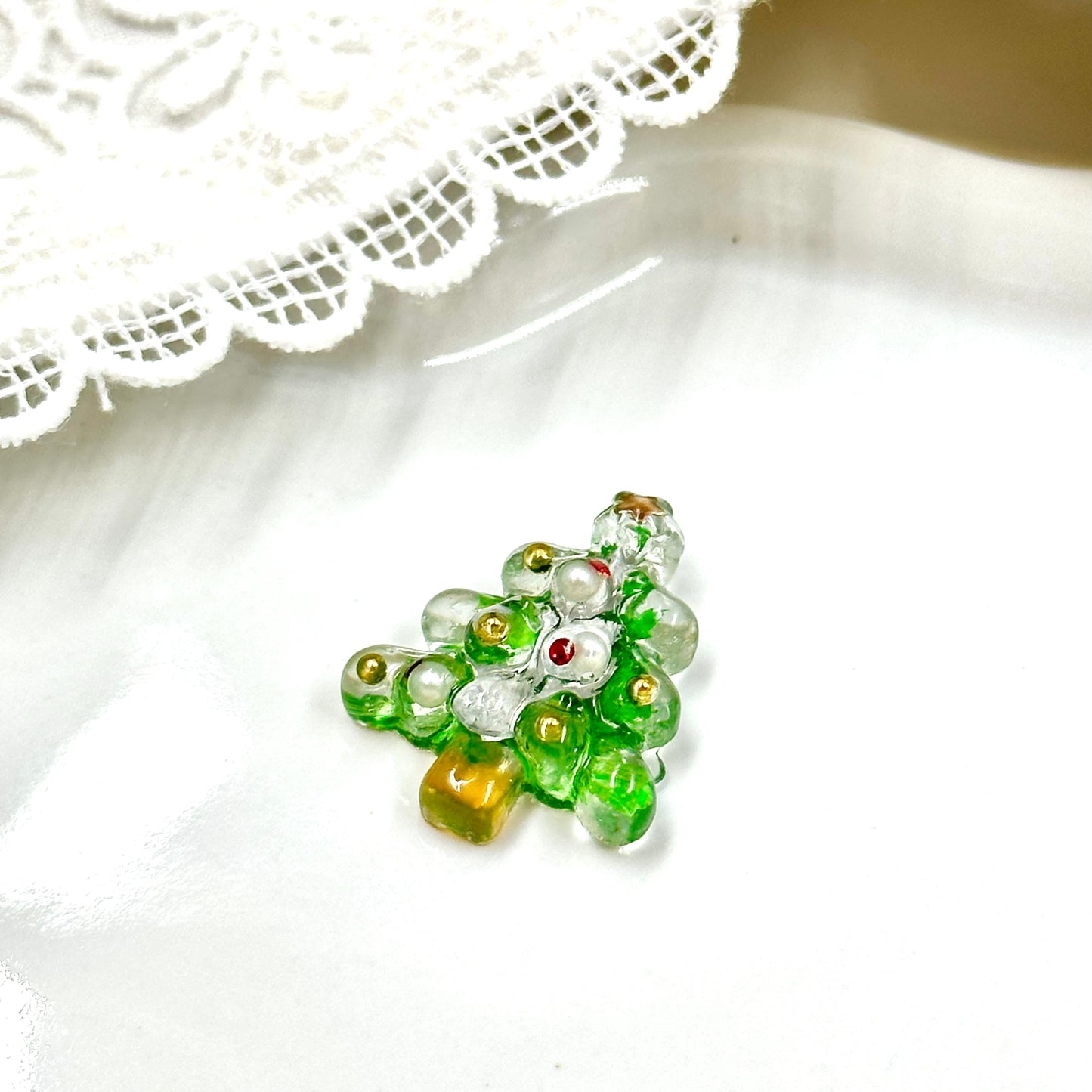 Green Miniature Trees Mini Charm Resin