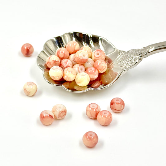 6mm Natural Chinese Pink Smooth Round Beads