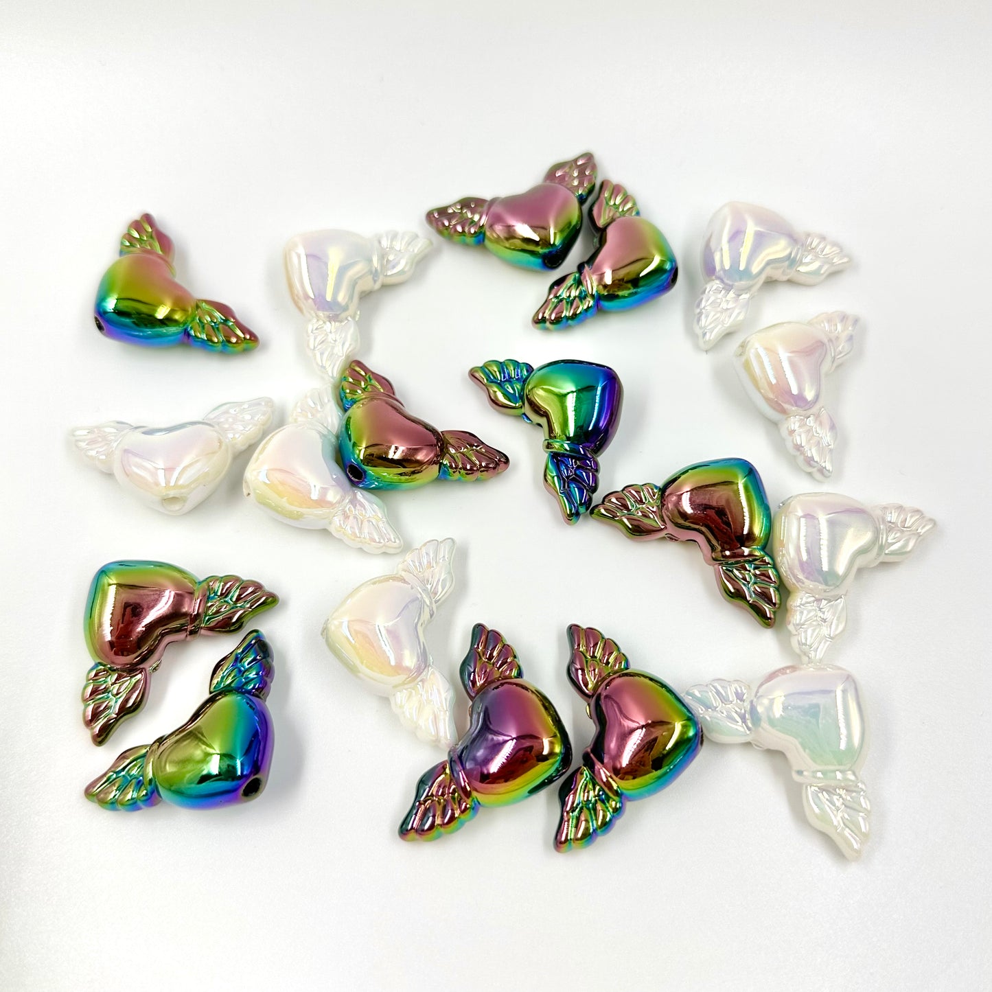 5Pcs Heart Shaped Acrylic Beads