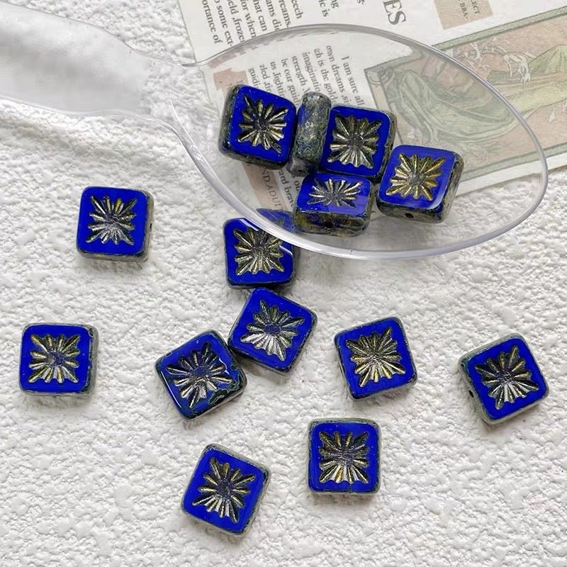 Czech Square Glass Beads - GoGraceBeads