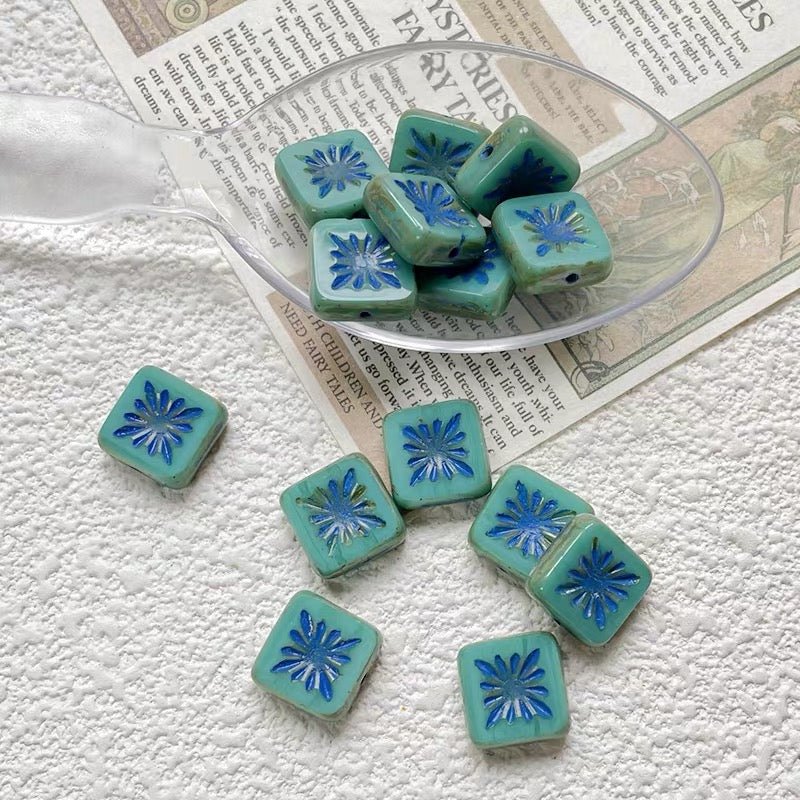 Czech Square Glass Beads - GoGraceBeads