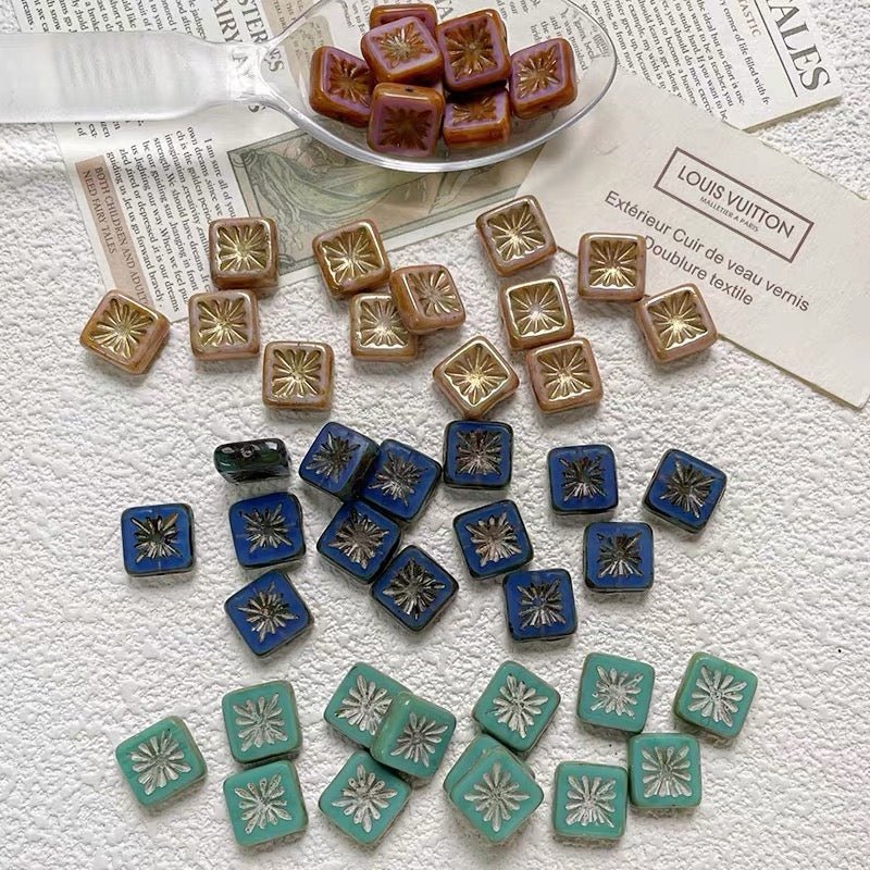 Czech Square Glass Beads - GoGraceBeads