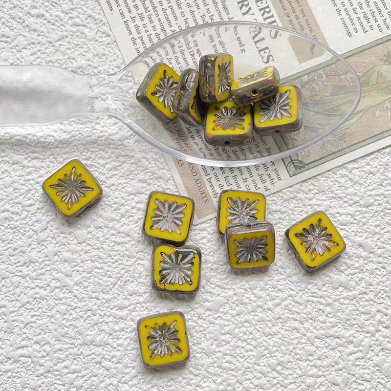 Czech Square Glass Beads - GoGraceBeads