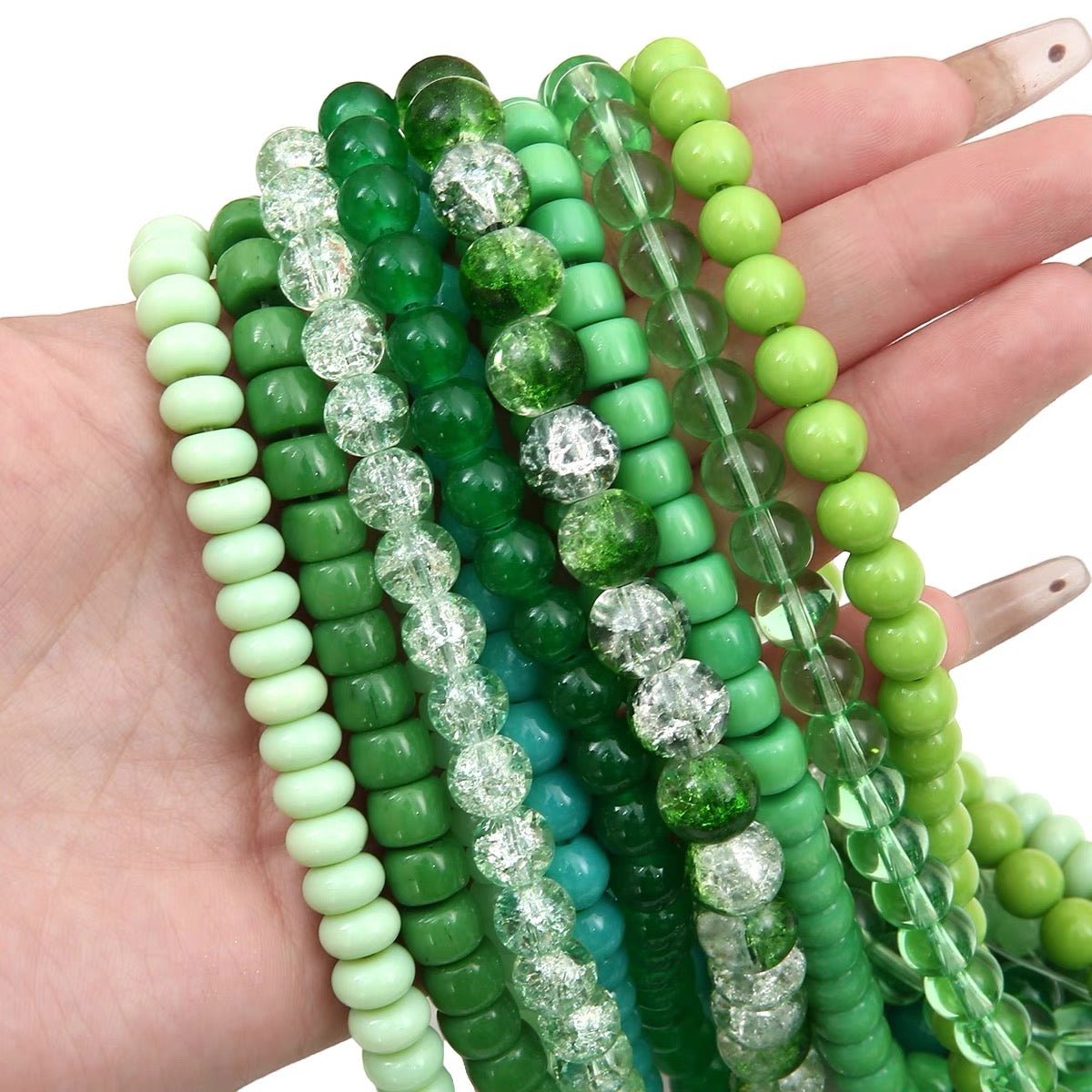 Green Glass Beads Collection - GoGraceBeads