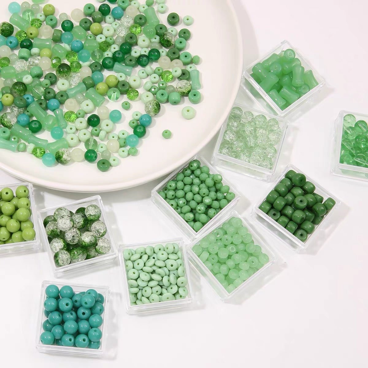 Green Glass Beads Collection - GoGraceBeads