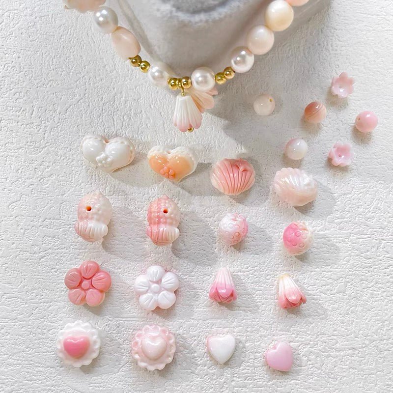 Natural Pink Shell Beads - GoGraceBeads