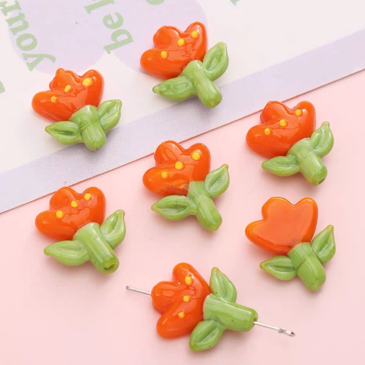 Tulip Flower Glass Beads - GoGraceBeads